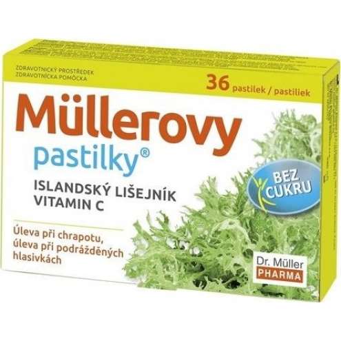 Müllerovy pastilky s jitrocelem mateřídouškou a vitaminem C 36 ks